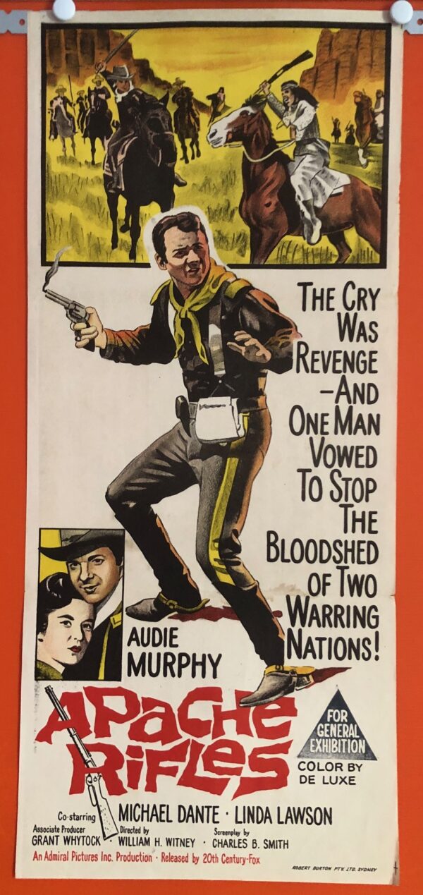 ORIGINAL DAYBILL MOVIE POSTER - APACHE RIFLES - 1964 - X Marks The Shop