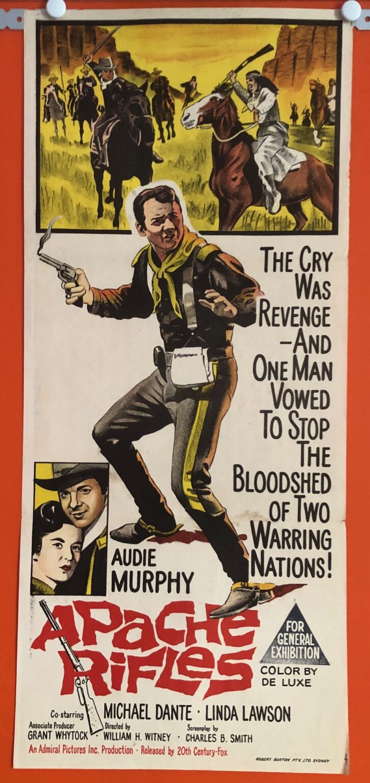 ORIGINAL DAYBILL MOVIE POSTER - APACHE RIFLES - 1964 - X Marks The Shop