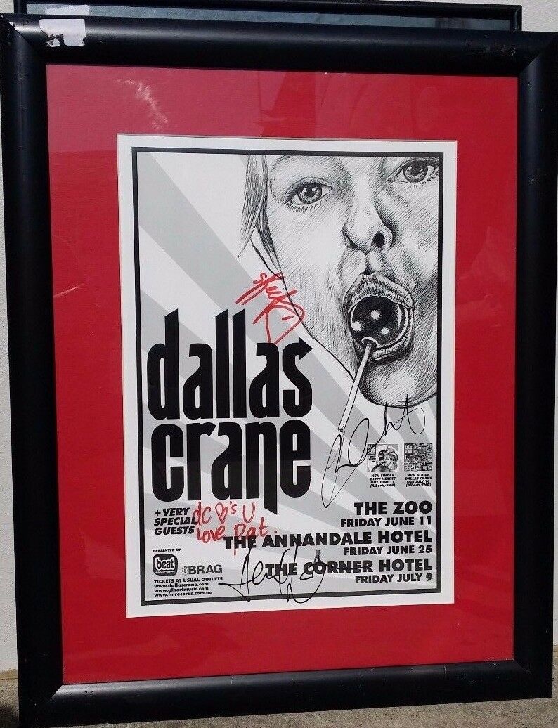 Dallas-Crane-Signed-Framed-Australian-Rock-Band-Tour-Poster-122738545523