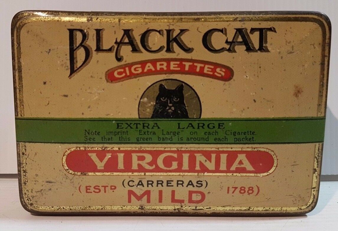 Biscuit-Tea-Sweets-Cigar-Tin-Black-Cat-Virginia-Mild-Cigarettes-122769361945