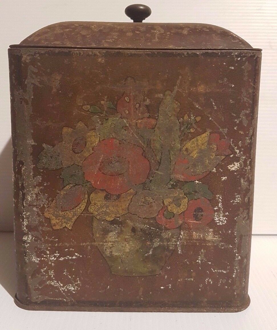 Biscuit-Tea-Sweets-Cigar-Tin-William-Crawford-Sons-ltd-Great-Britain-Flowers-122831036126